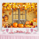 Lofaris Yellow Maples Pumpkin And Door Backdrop For Autumn